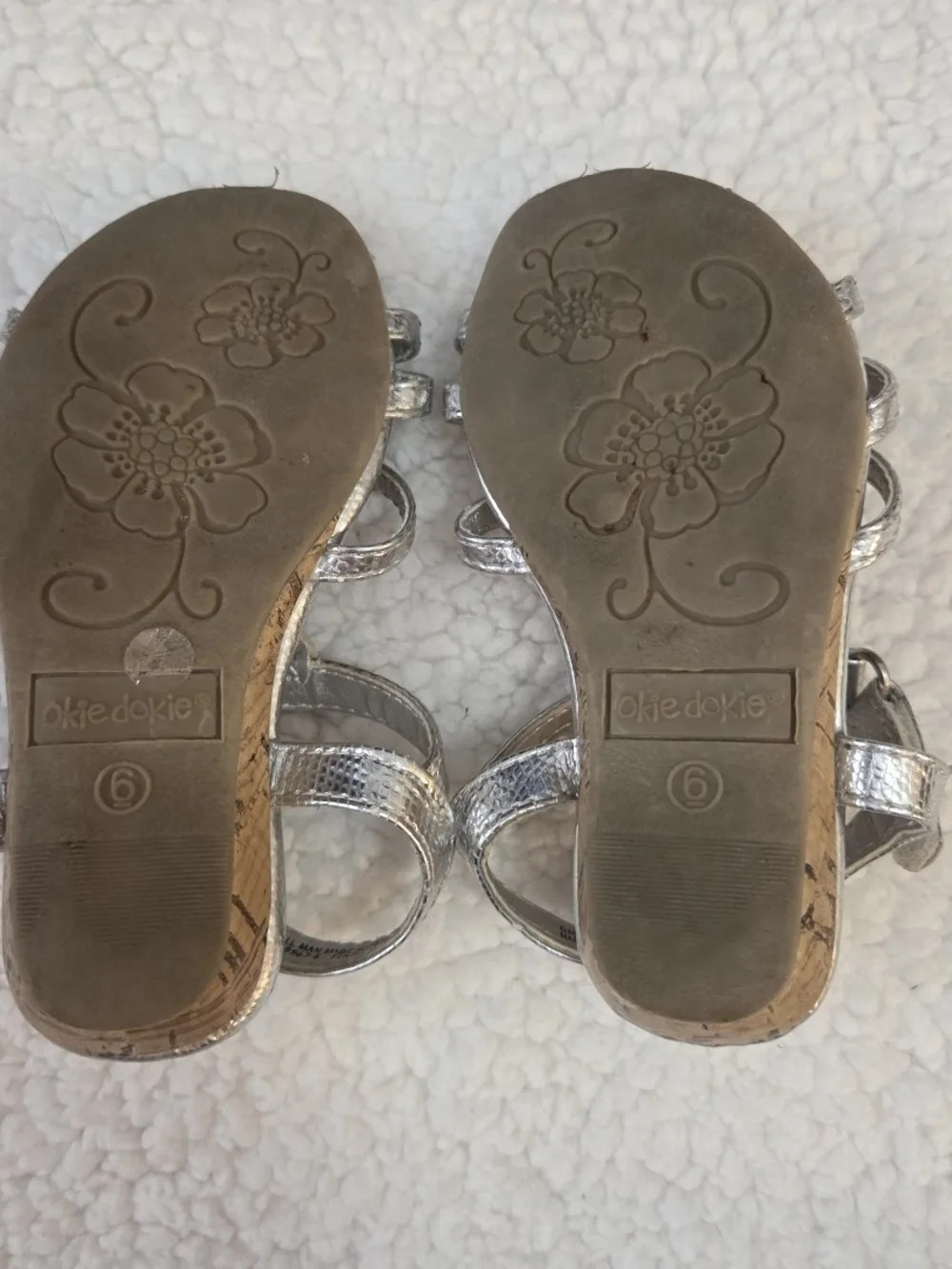 Toddler Lil Macy Rinestone Sandals Silver Strappy Dress Shoes Okie Dokie